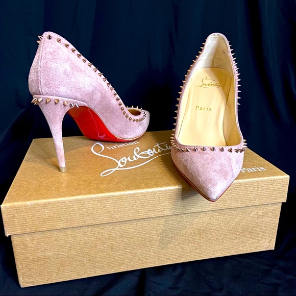 - Christian Louboutin Anjalina 85 Velours Spike Pointed Toe Pumps - Pink B… - Picture 2 of 16